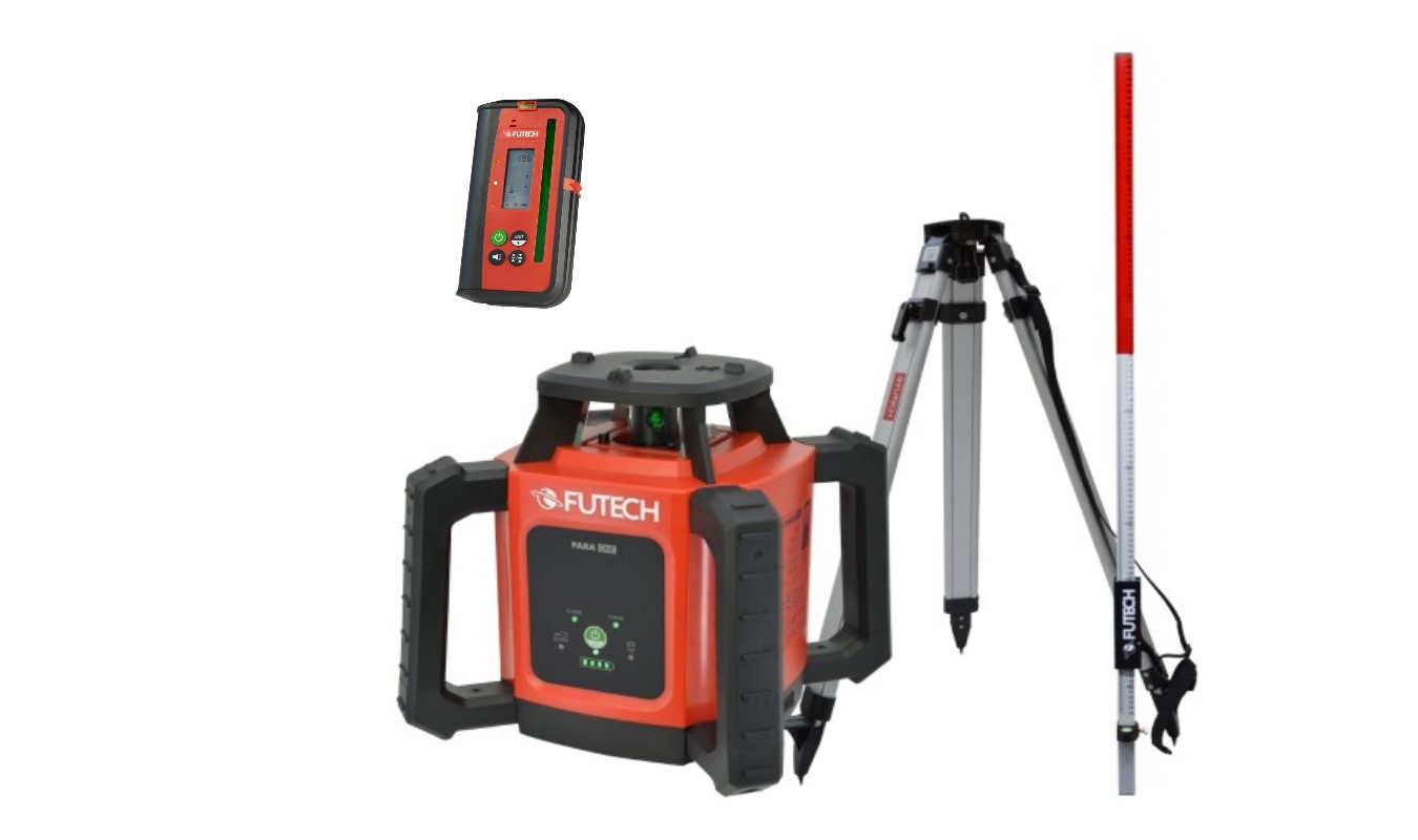 Futech 052.01G.50-P Para ONE Green Rotation Laser + Para Receiver MM + Tripod 165cm + Measuring stick 240cm