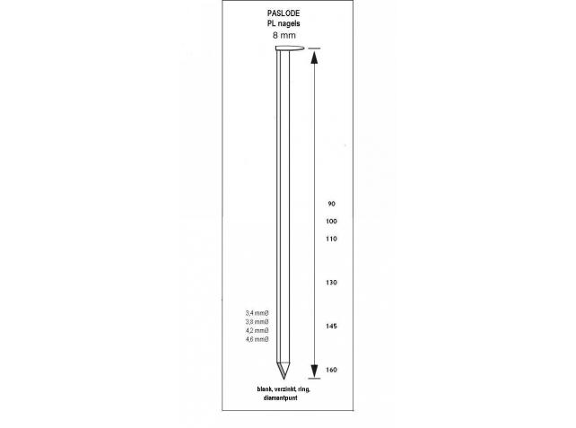 Paslode Fixation 140545 Clous en bande RounDrive 3.8 x 120 Lisse 1120 pièces