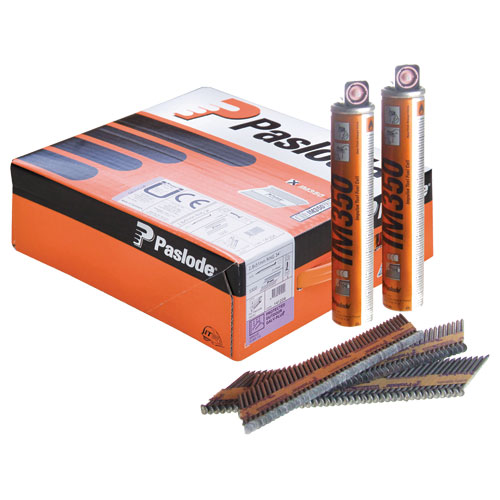 Paslode Fixation 141261 Clou de sangle 2.8 x 63 anneau Inox D-head (incl. cartouches de gaz) 1100 pcs.
