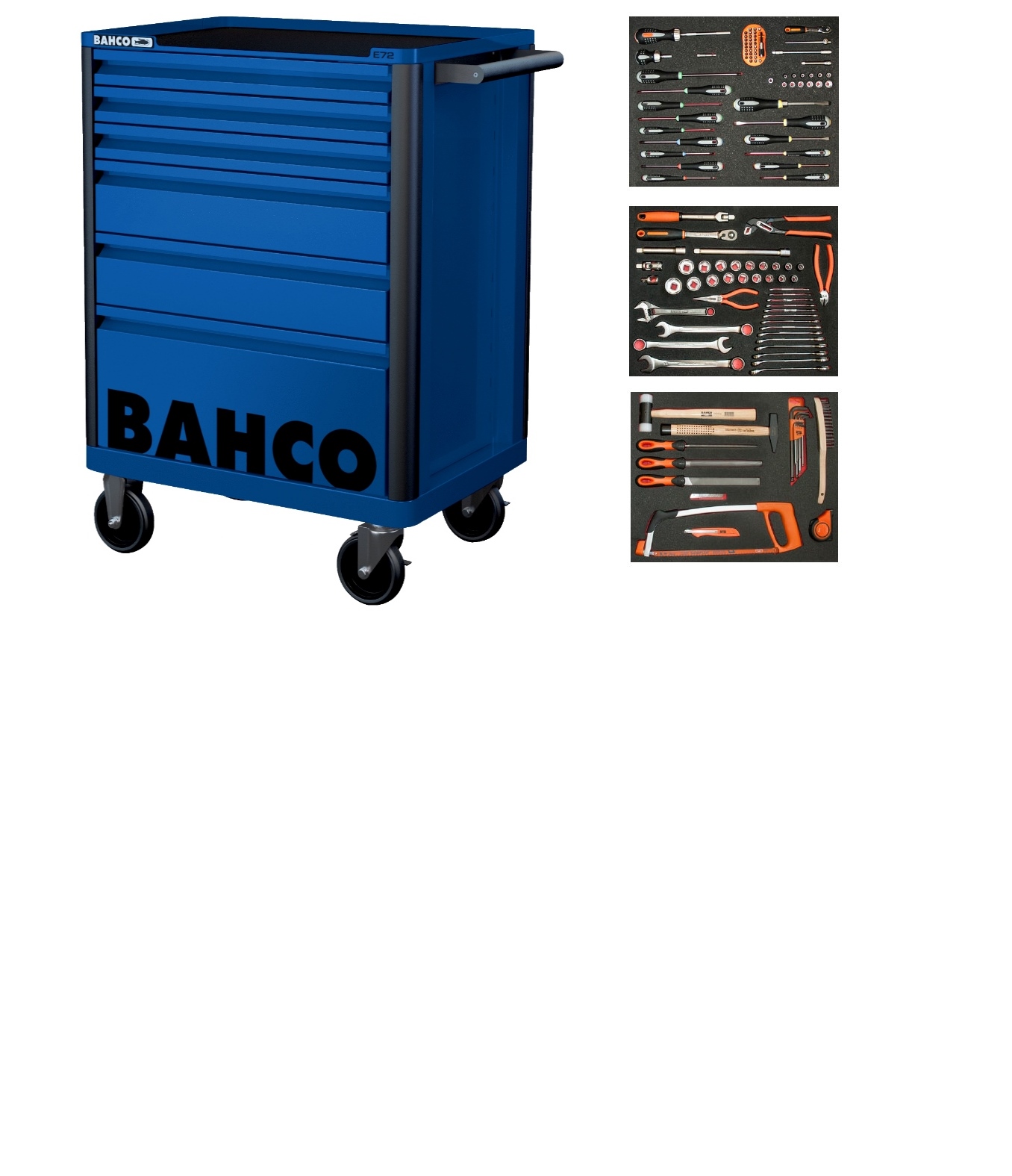 Bahco 1472K6BLUE-FULL3 Chariot à outils bleu 130 pièces