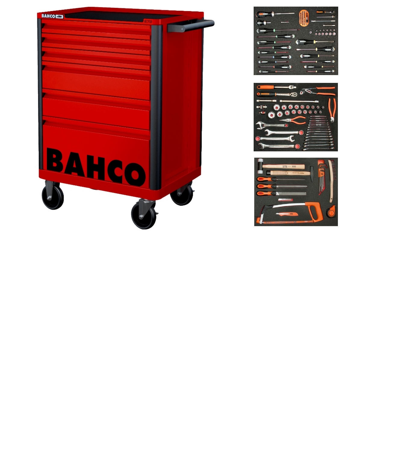 Bahco 1472K6RED-FULL3 Chariot à outils rouge 130 pièces