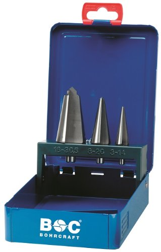 Bohrcraft 17401410003 Jeu de perçage de plaques HSS 3 pièces en coffret