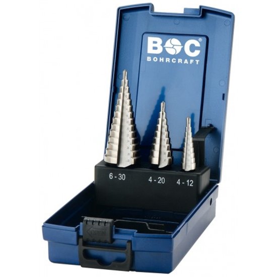 Bohrcraft 17601330003 Jeu de mèches pour escaliers HSS-G 3 pièces - Gr. 1-2A-3A