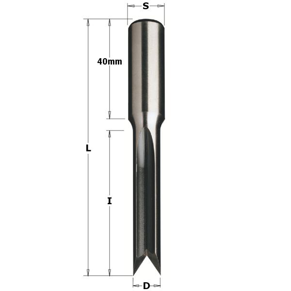 CMT 179.070.50 Foret de perçage (bec de poisson) 7mm - tige 13 x 40mm