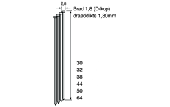 Dutack 5150019 DA18 Clou Type D - Inoxydable 32mm 4000 pcs