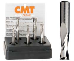 CMT 191.000.01 Coffret de 5 Fraise à 2 coupes hélicoïdales positives (Ø4 - 6 - 8 - 10 - 12mm)