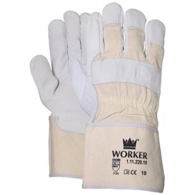 Worker 1.11.220.10 Gant Nerf en cuir avec capuchon en toile écru de 10 cm