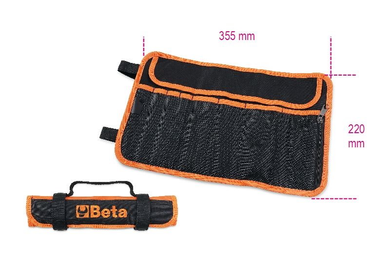 Beta 020020060 Fourre-tout en polyester à 7 poches avec fermeture éclair vide - 35.5x22 cm