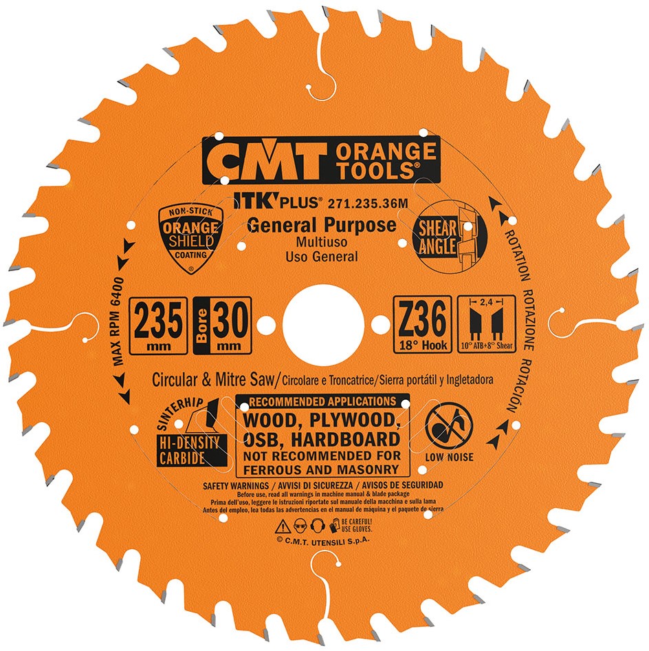 CMT 271.235.36M Lame de scie ultra fine avec limiteur de copeaux 235 x 30 x 36D