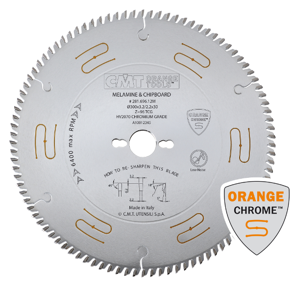 CMT 281.672.12M Lame de scie faible bruit pour Mélamine/Formica/Aggloméré 300 x 30 x 72D
