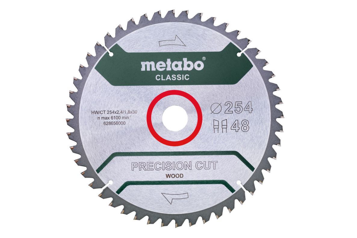 Metabo Accessoires 628656000 Lame de scie circulaire Precision Cut Classic 254x30 48WZ 5°neg /B