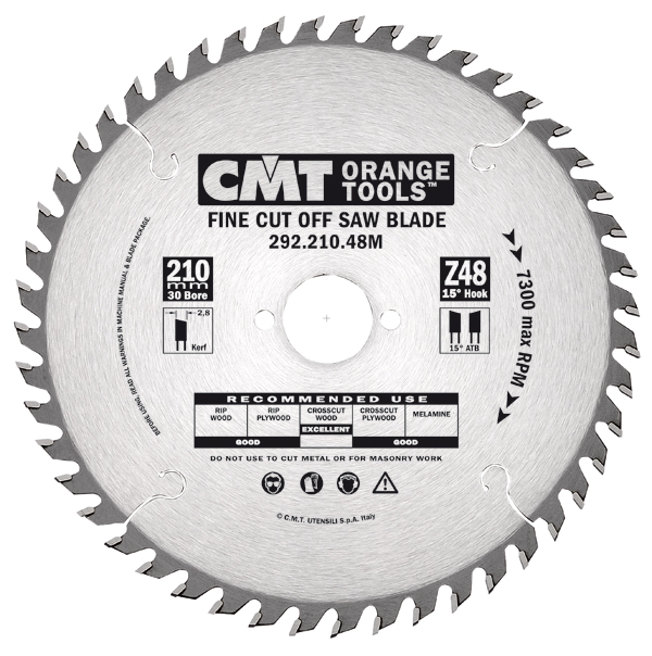 CMT 292.230.64M Lame de scie HM denture fine 230 x 30 x 64D