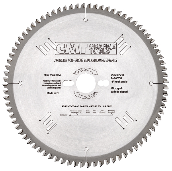 CMT 297.080.09M Scie circulaire pour métaux non ferreux/Trespa/Alu 216 x 30 x 80D