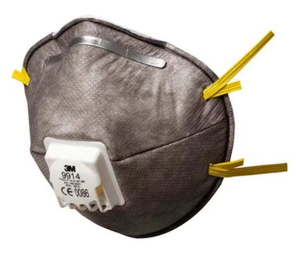 3M 1.21.15.991.48 9914SP Masque anti-poussière spécial, FFP1, avec valve 100 pièces