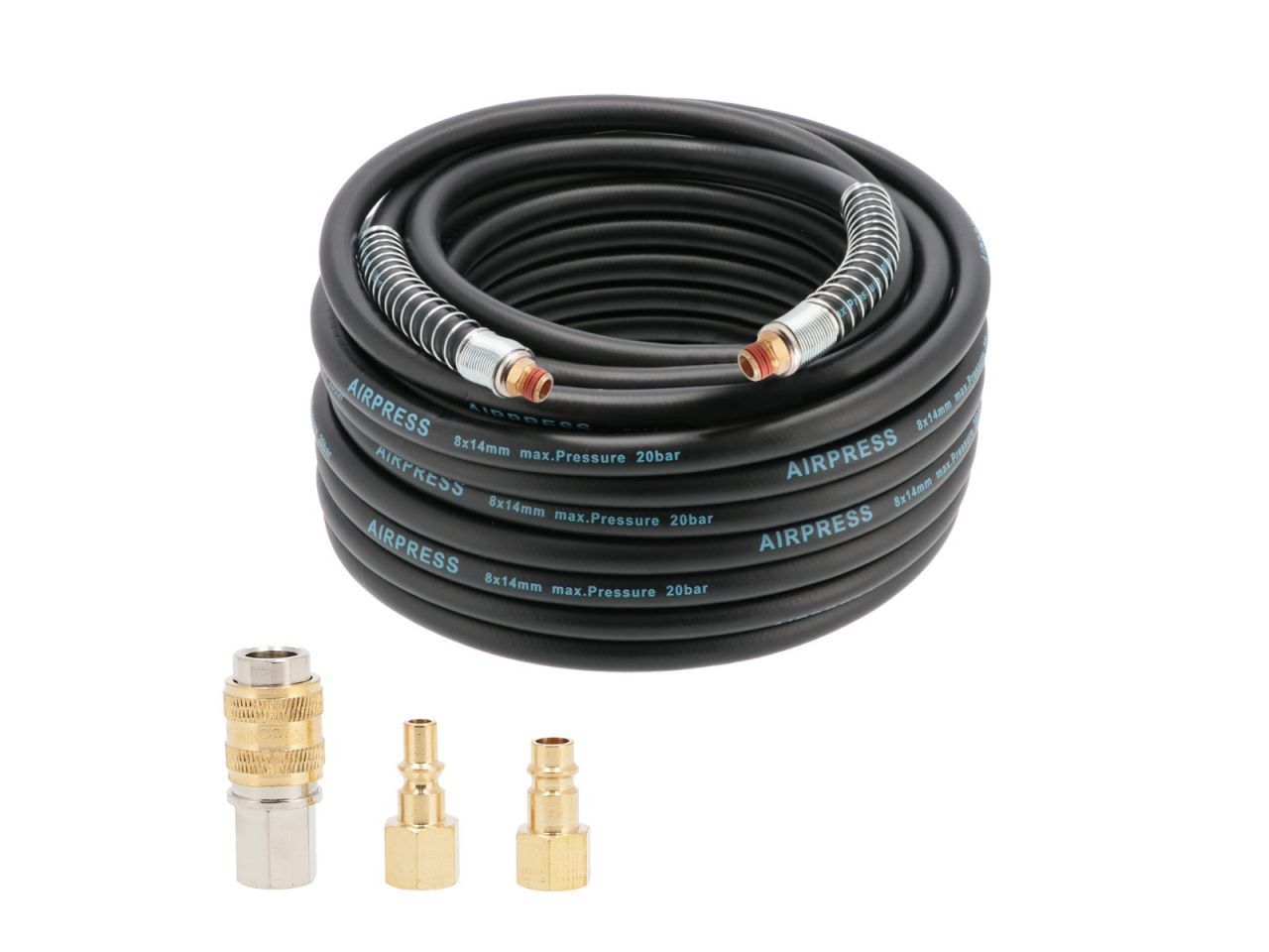 Airpress 40492 Tuyau d''air 20 bar 1/4" 20 m 14 x 8 mm avec raccords