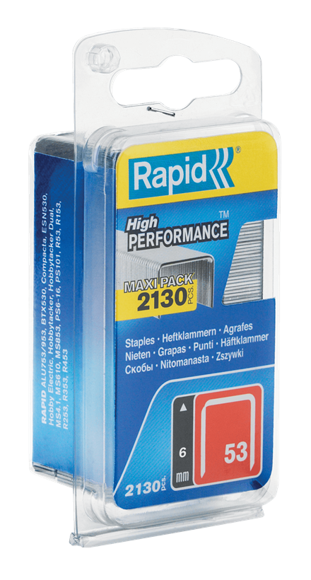Rapid 5000741 No. 53 agrafes à fil fin 6 mm  2.130 pièces