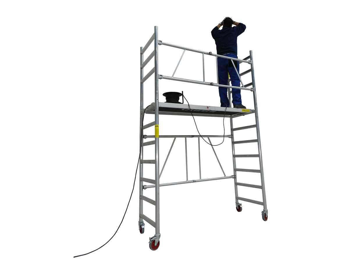 Little Jumbo 41601838 Échafaudage pliable avec cadre pliable (Lxlxh 1,85 x 0,74 x 2,83 mtr)