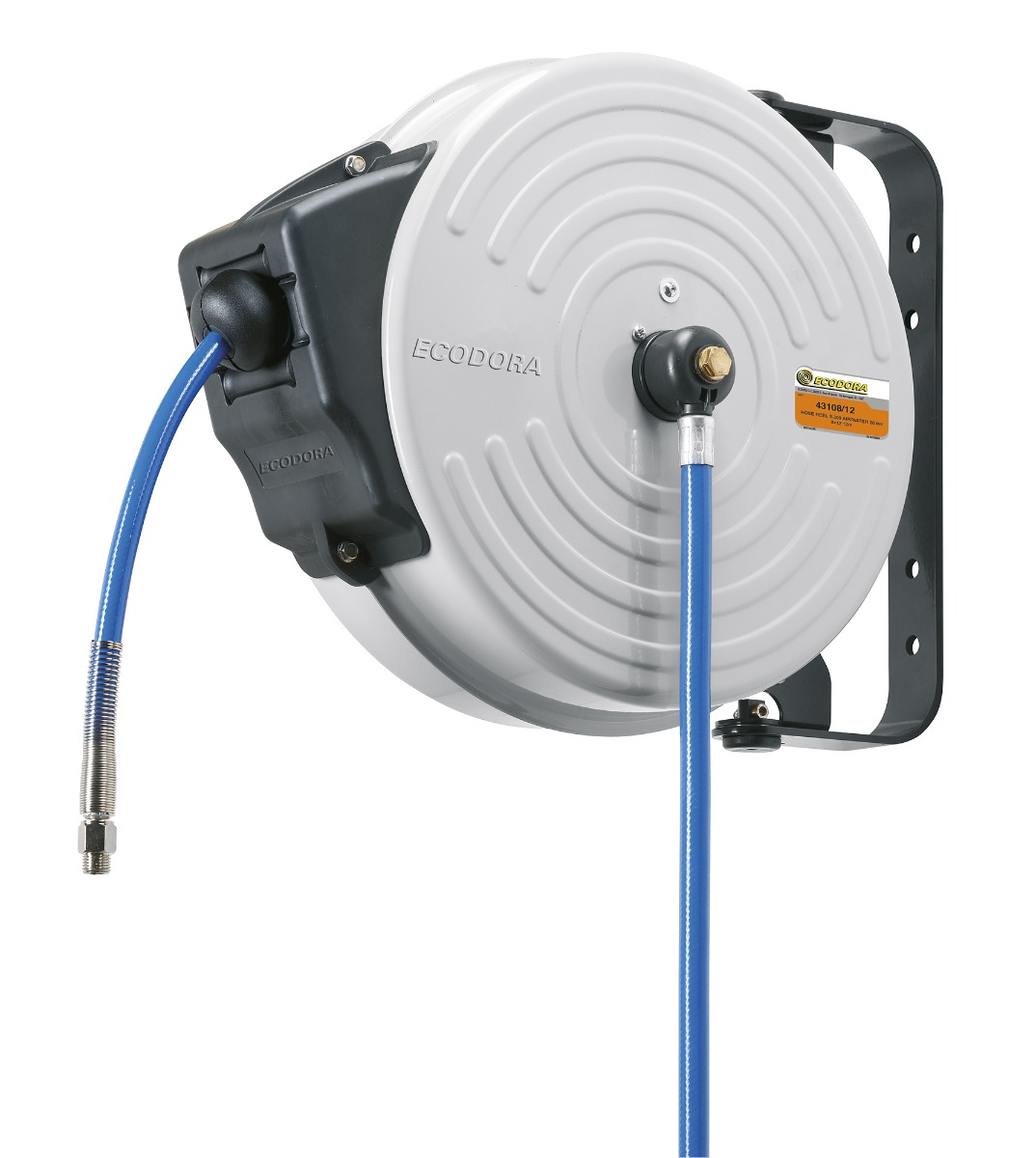 Ecodora 43108/16 Enrouleur mural 15M (Air/Eau 40°C) - 20 Bar - Tuyau 10X14,5Mm