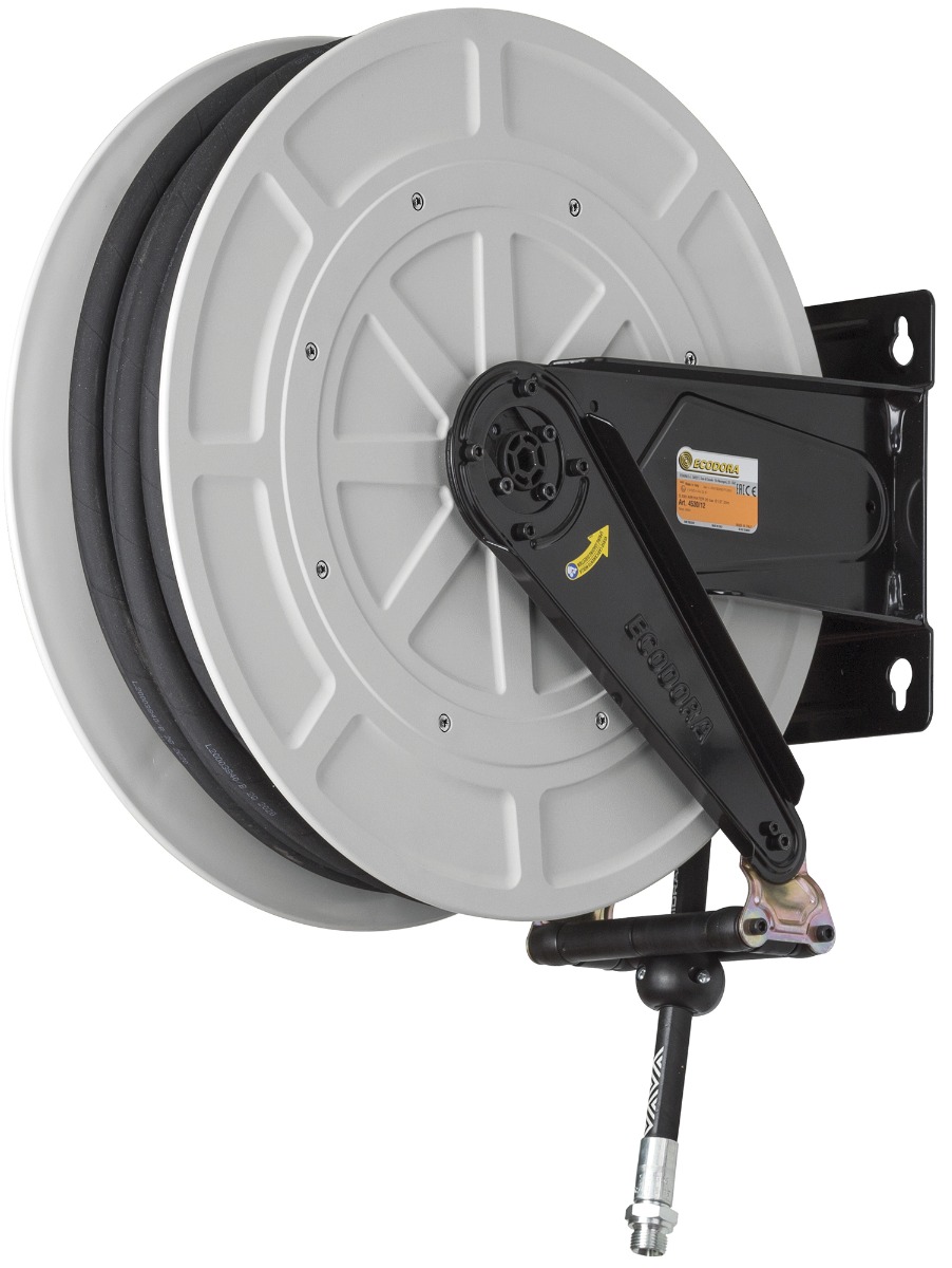 Ecodora 4530/12 Dévidoir mural abs - Métal 25M (Air /Eau 70°C) - 20Bar - Tuyau 1/2".