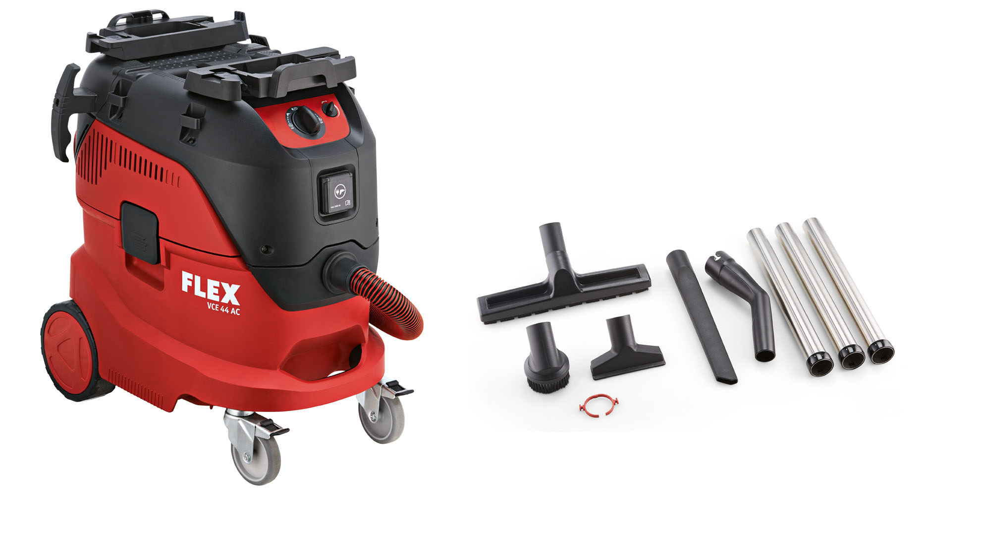 Flex-tools 465690 VCE44L AC-SET Aspirateur de sécurité avec nettoyage automatique du filtre, 42 L, classe L + kit de nettoyage