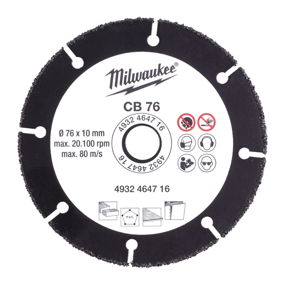 Milwaukee Accessoires 4932464716 Disque carbure CB 76 mm