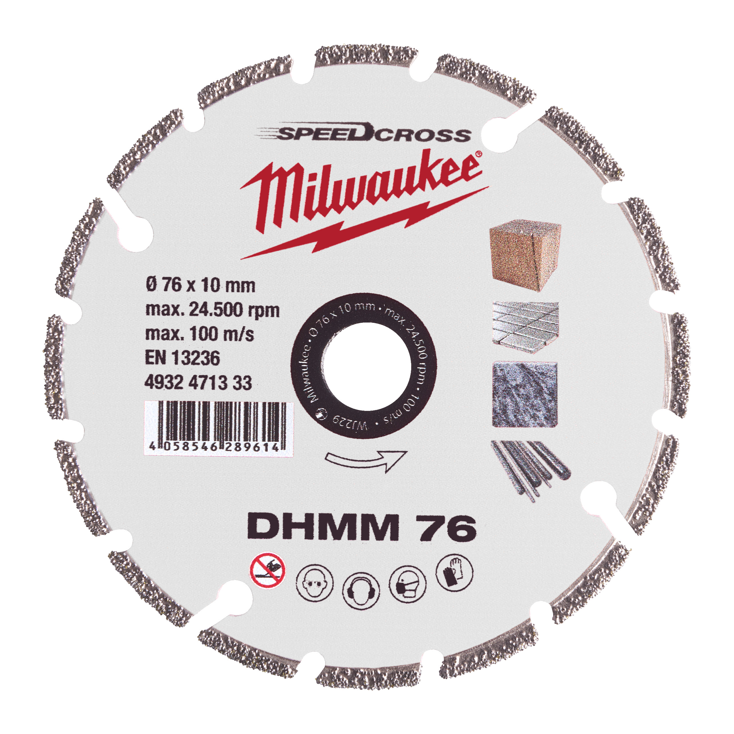 Milwaukee Accessoires 4932471333 Lame diamantée multi-matériaux 76 - 1 pièce
