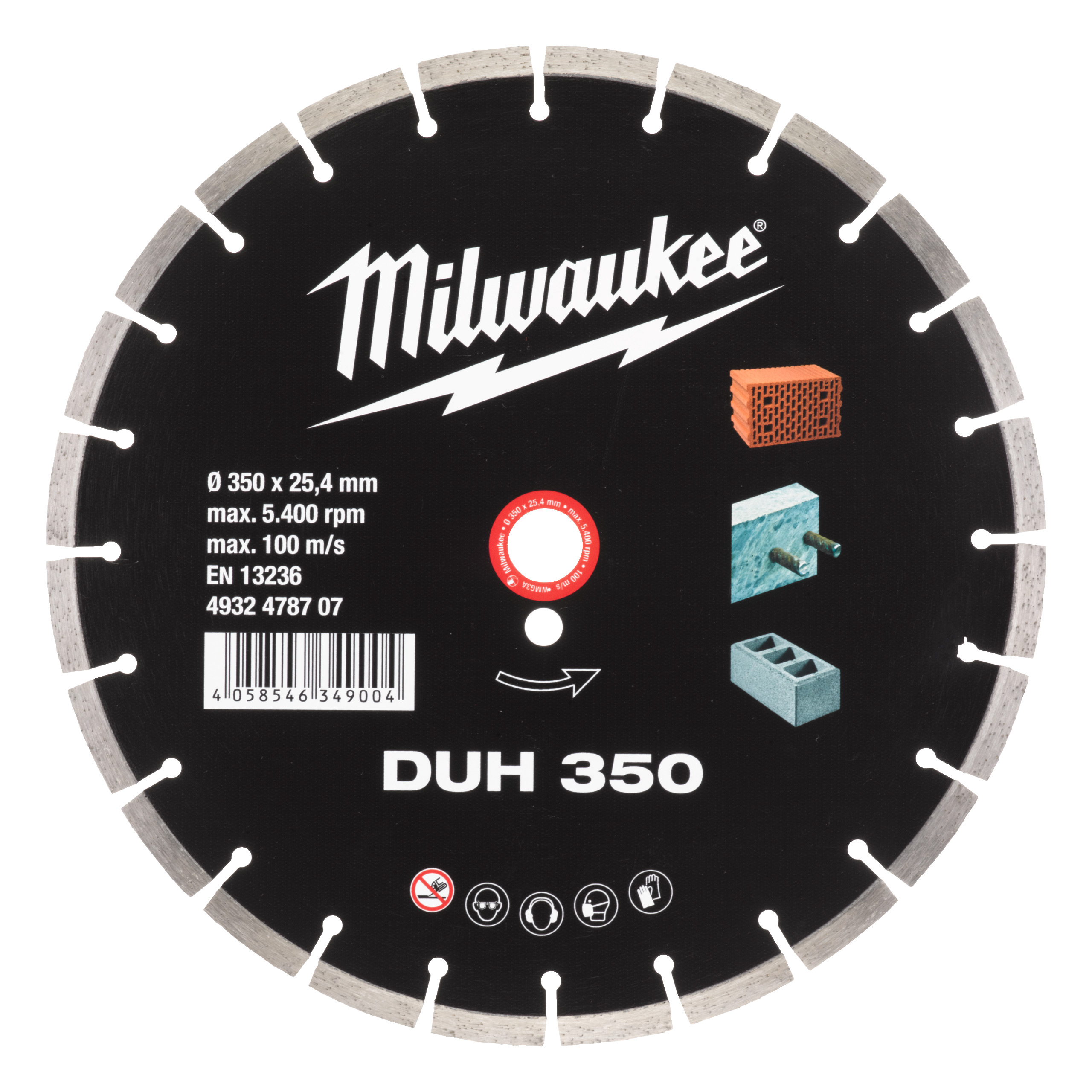 Milwaukee Accessoires 4932478707 Lame diamantée haute performance - CIS Professional DUH 350 mm - 1 pièce