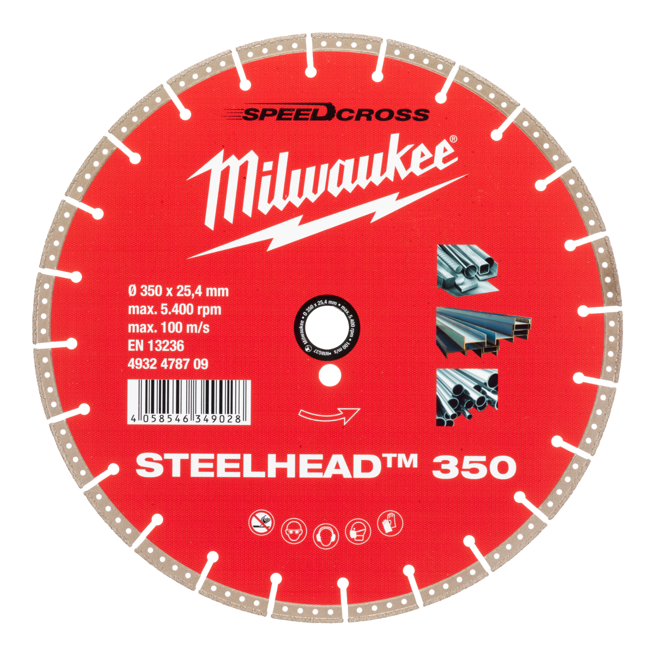 Milwaukee Accessoires 4932478709 Lame Diamond High Performance - CIS Premium Steelhead 350 mm - 1 pièce