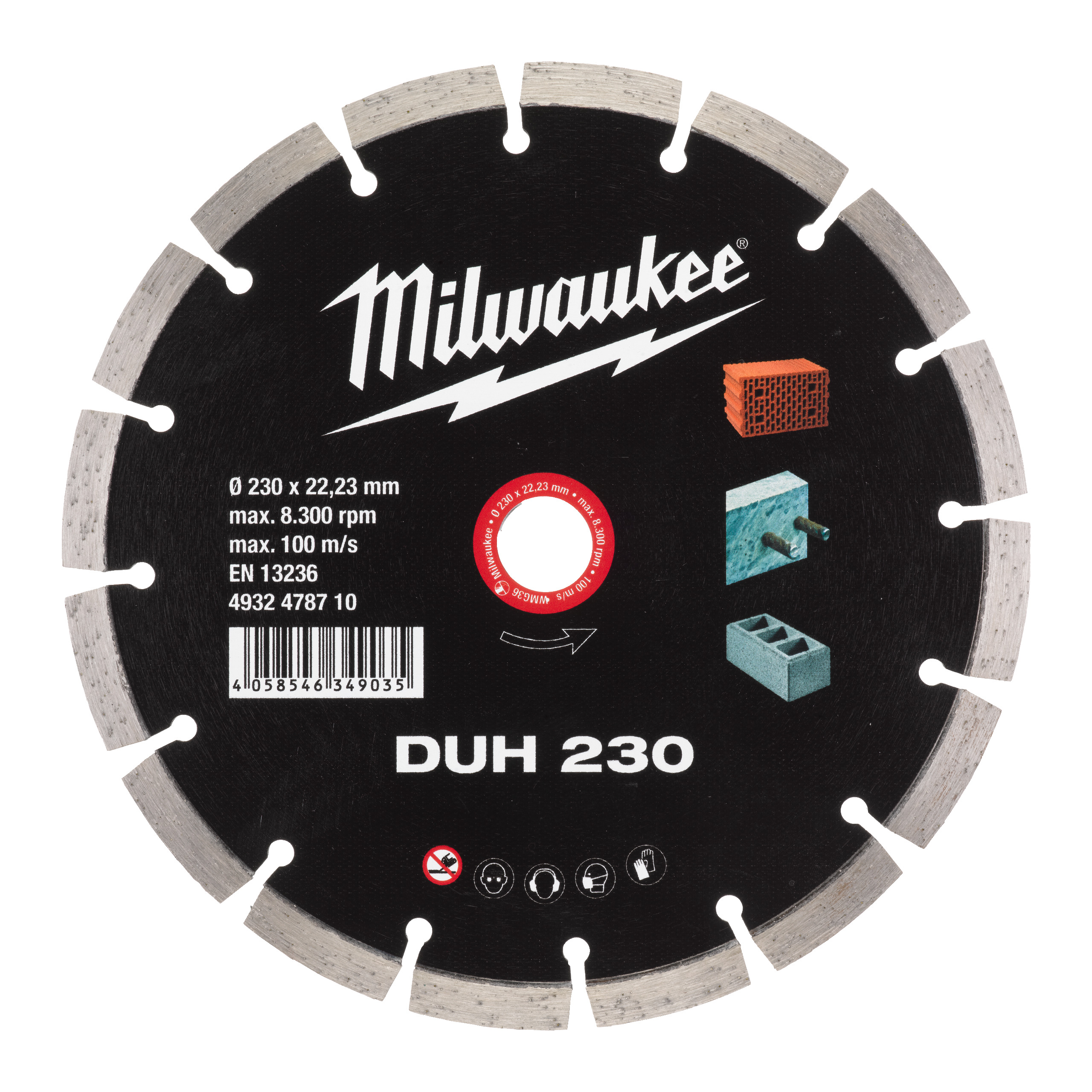 Milwaukee Accessoires 4932478710 Lame diamantée haute performance - CIS Professional DUH 230 mm - 1 pièce