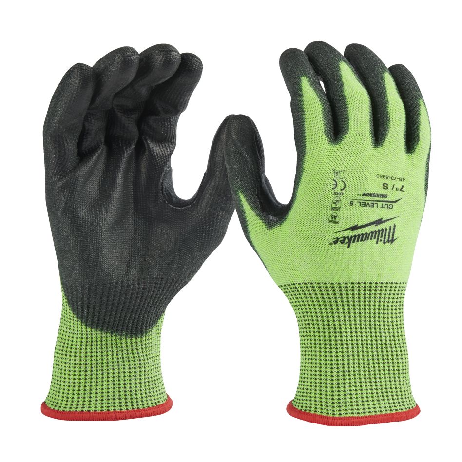 Milwaukee Accessoires 4932479931 Gants de travail haute-visibilité classe de coupe 5/E - 7/S - 1 paire