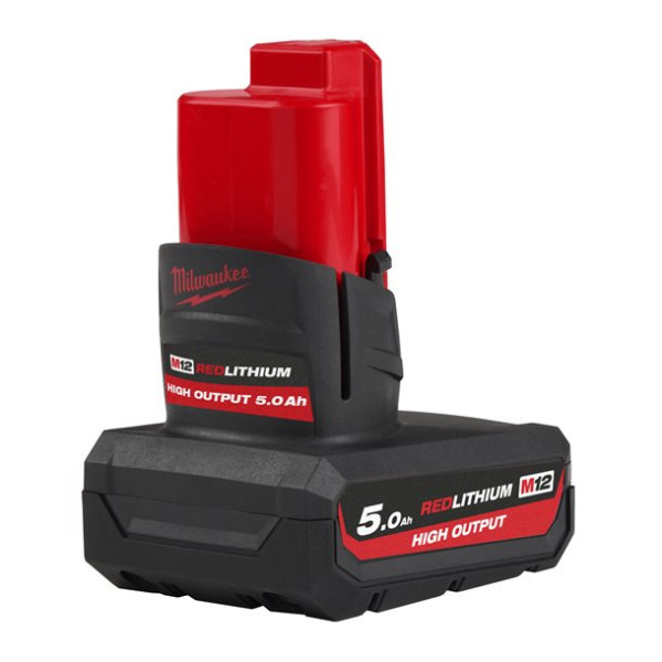 Milwaukee Accessoires 4932480165 M12 Batterie HB5 haute performance 12V 5.0 Ah Rouge Li-Ion