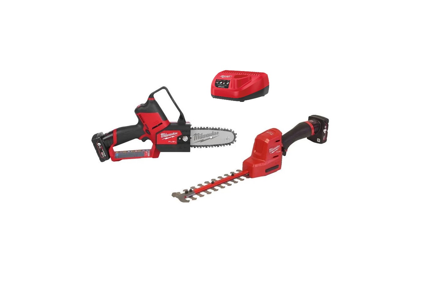 Milwaukee 4933493208 M12 FPP2OP2-642 Comboset 12V 4.0/6.0Ah Li-Ion - M12 FHS Sécateur + M12 FHT20 Taille-haie