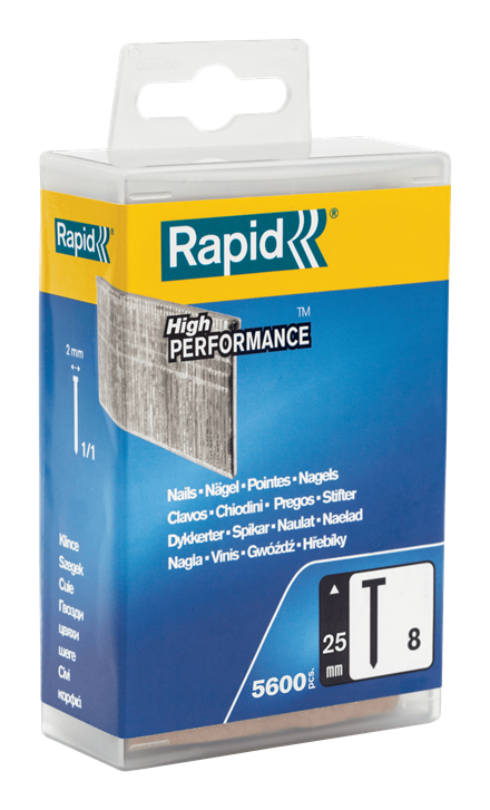 Rapid 5000183 No. 8 brads 25 mm  5,000 pcs.