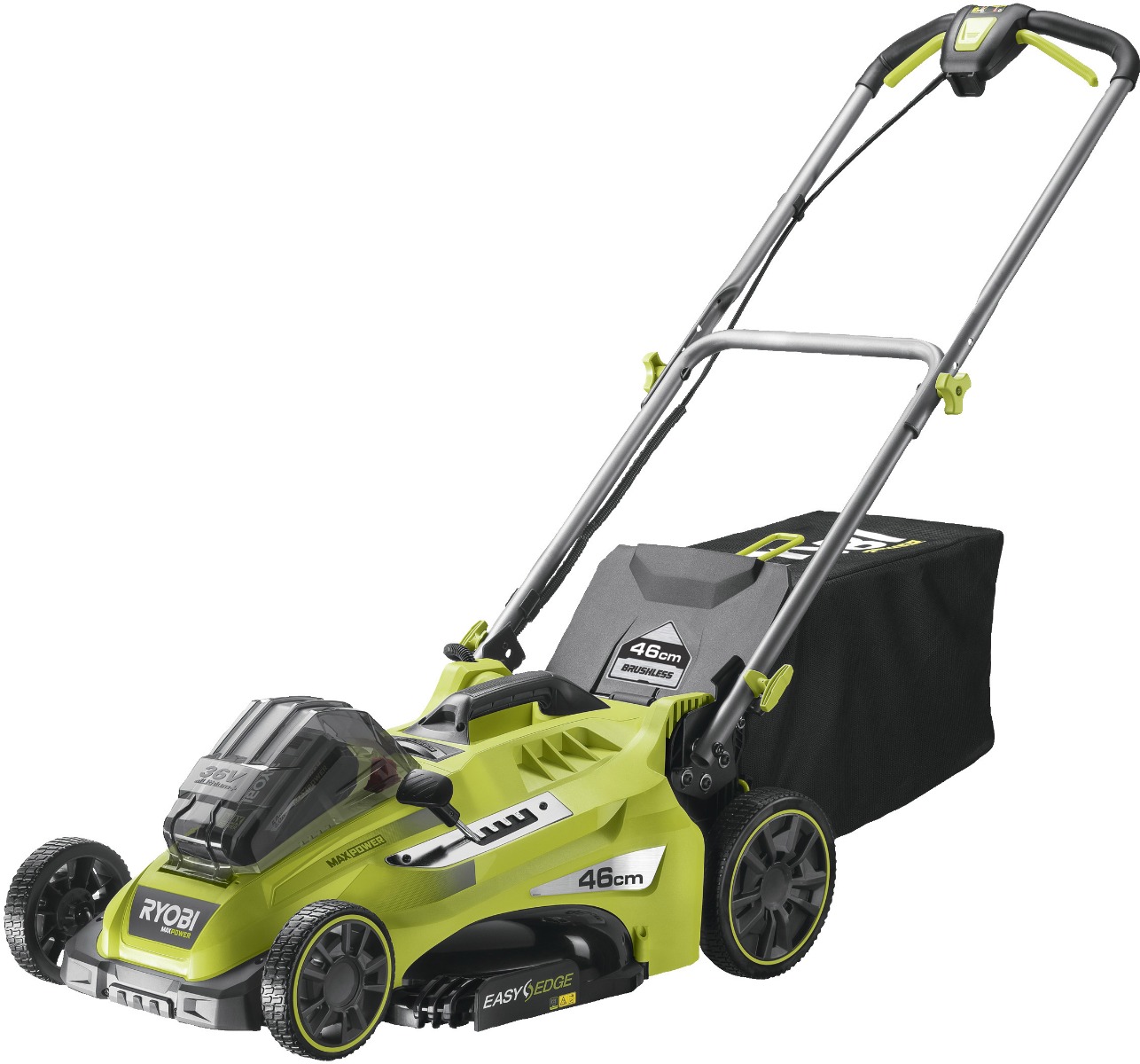 Ryobi 5133005484 RLM36X46H50PG Tondeuse à gazon Accu 46 cm 36 Volt 5.0 AH Li-ion