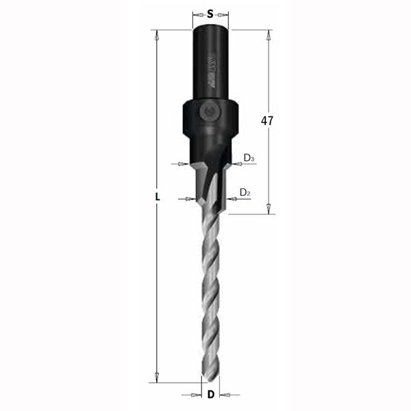 CMT 515.042.31 Foret étagé avec fraise pour le vissage 4,2mm - tige 9mm