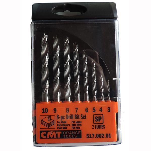 CMT 517.002.01 Coffret de 8 mèches hélicoïdales ( 3-4-5-6-7-8-9-10 mm )