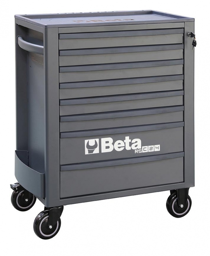 Beta 024004087 Chariot à outils, gris anthracite Avec 8 tiroirs - 740x445x969 mm