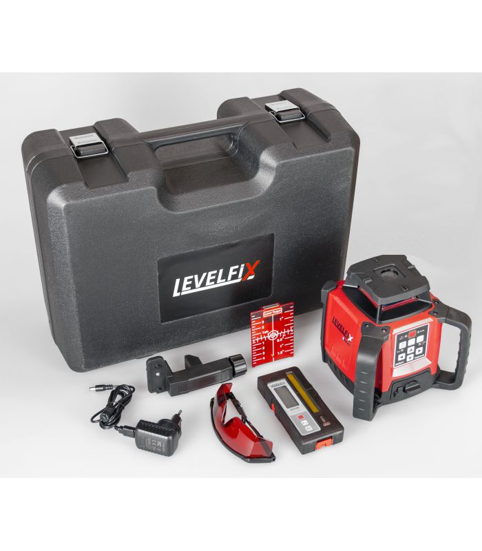 Levelfix 554511 550HV SET 1 Laser de construction polyvalent Nivellement automatique Rouge + Mètre + Trépied