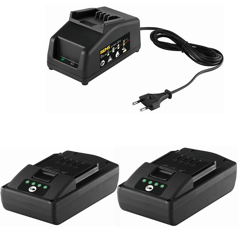 Rems 571590 R220 571590 Power-Pack 22V 1,5Ah Li-Ion 2 x batterie + chargeur