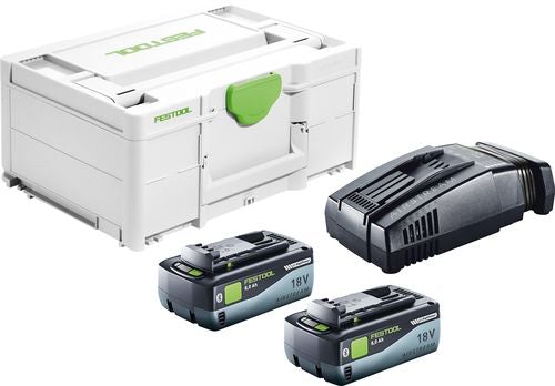 Festool Accessoires 577327 Kit d'énergie SYS 18V 2x8.0/SCA16 - 2 x packs de batteries et chargeur dans un systainer.