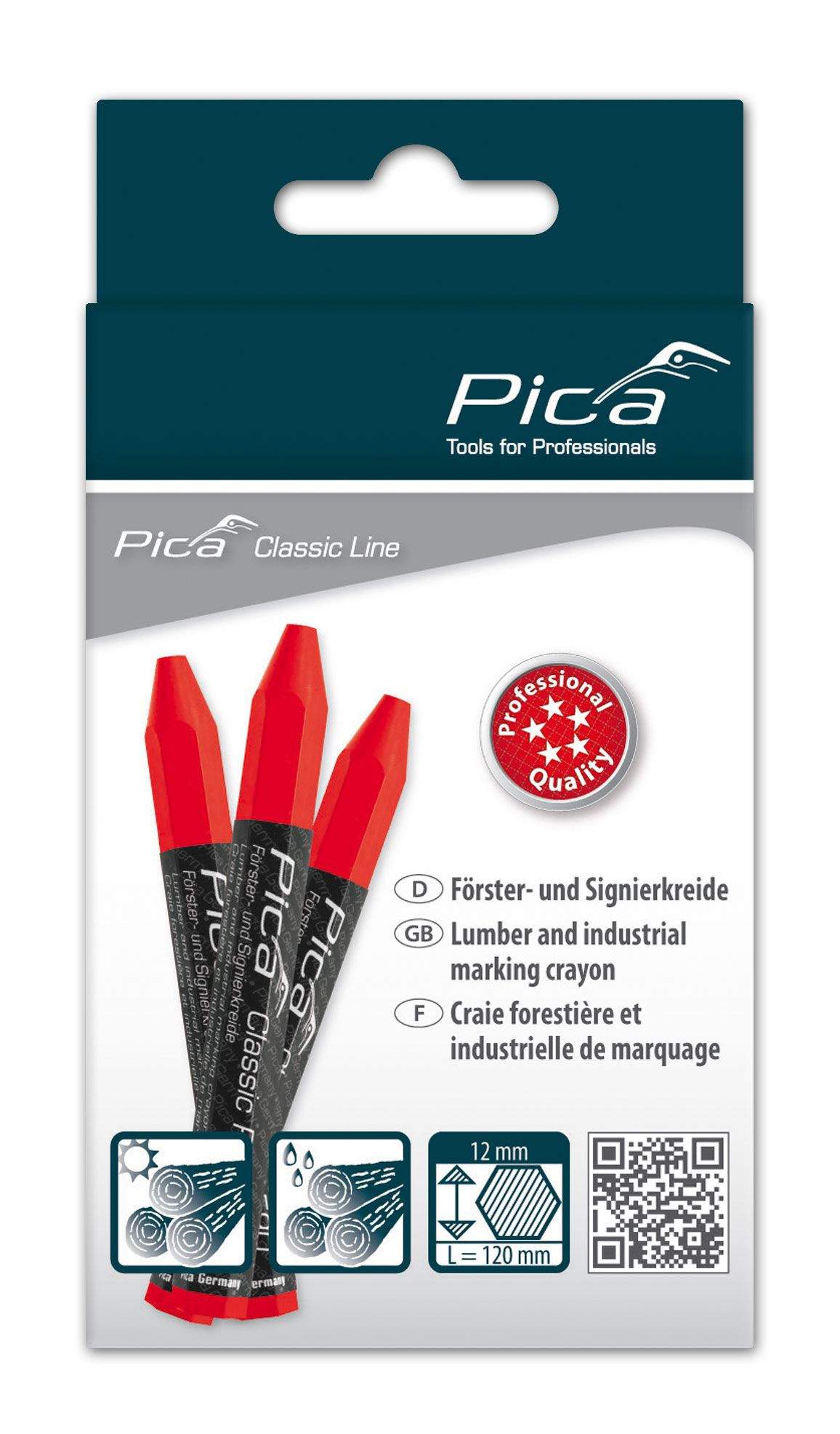 Pica PI59040 590/40 Crayon de marquage Rouge 12 pcs.