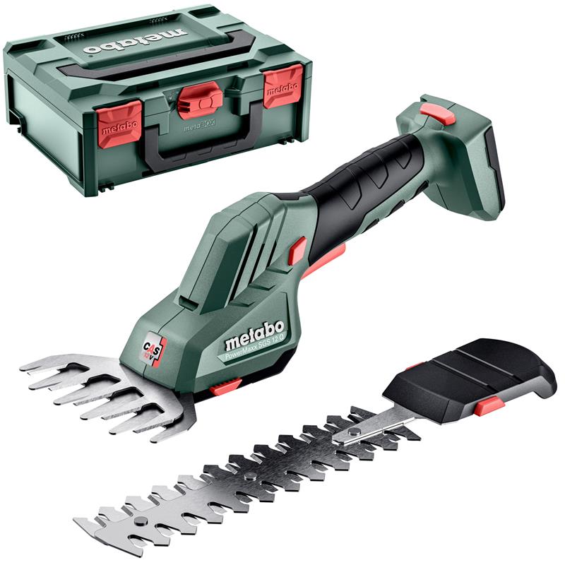 Metabo 601608840 PowerMaxx SGS 12 Q Accu Cisaille à arbustes et à gazon 12V sans batterie ni chargeur en Metabox