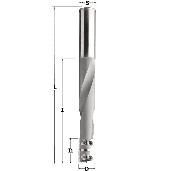 CMT 662.160.11 Fraise à mortaiser avec 2 plaquettes réversibles et brise-copeaux 16mm - tige 16 mm