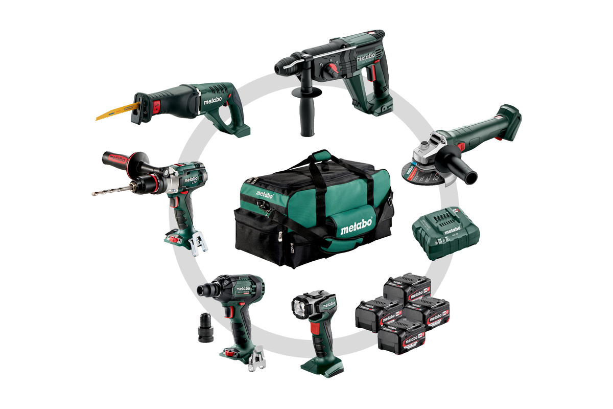 Metabo 685211000 Combo Set 6.1 18V 4 x 4.0Ah Li-Ion - 5 machines + lampe