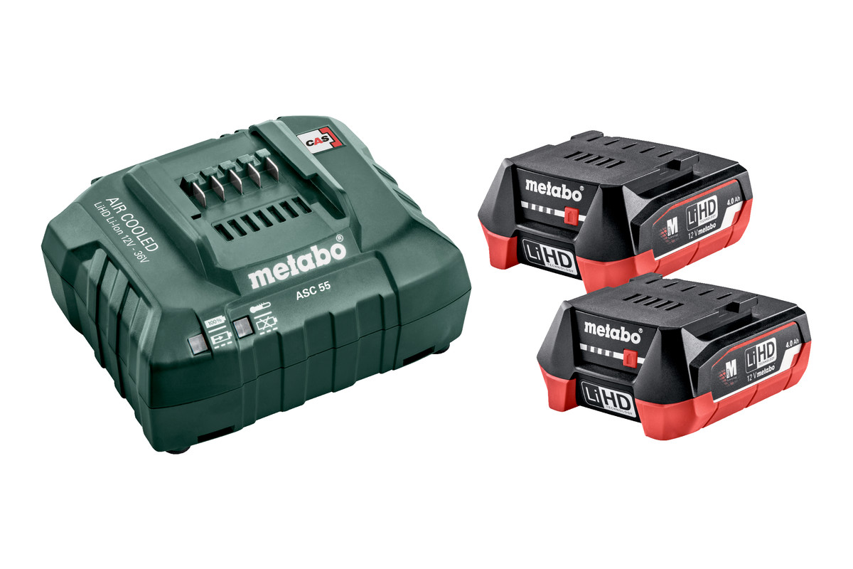 Metabo Accessoires 685301000 Set de base - 2 x Batterie 12V 4.0Ah Li-Power + chargeur ASC55