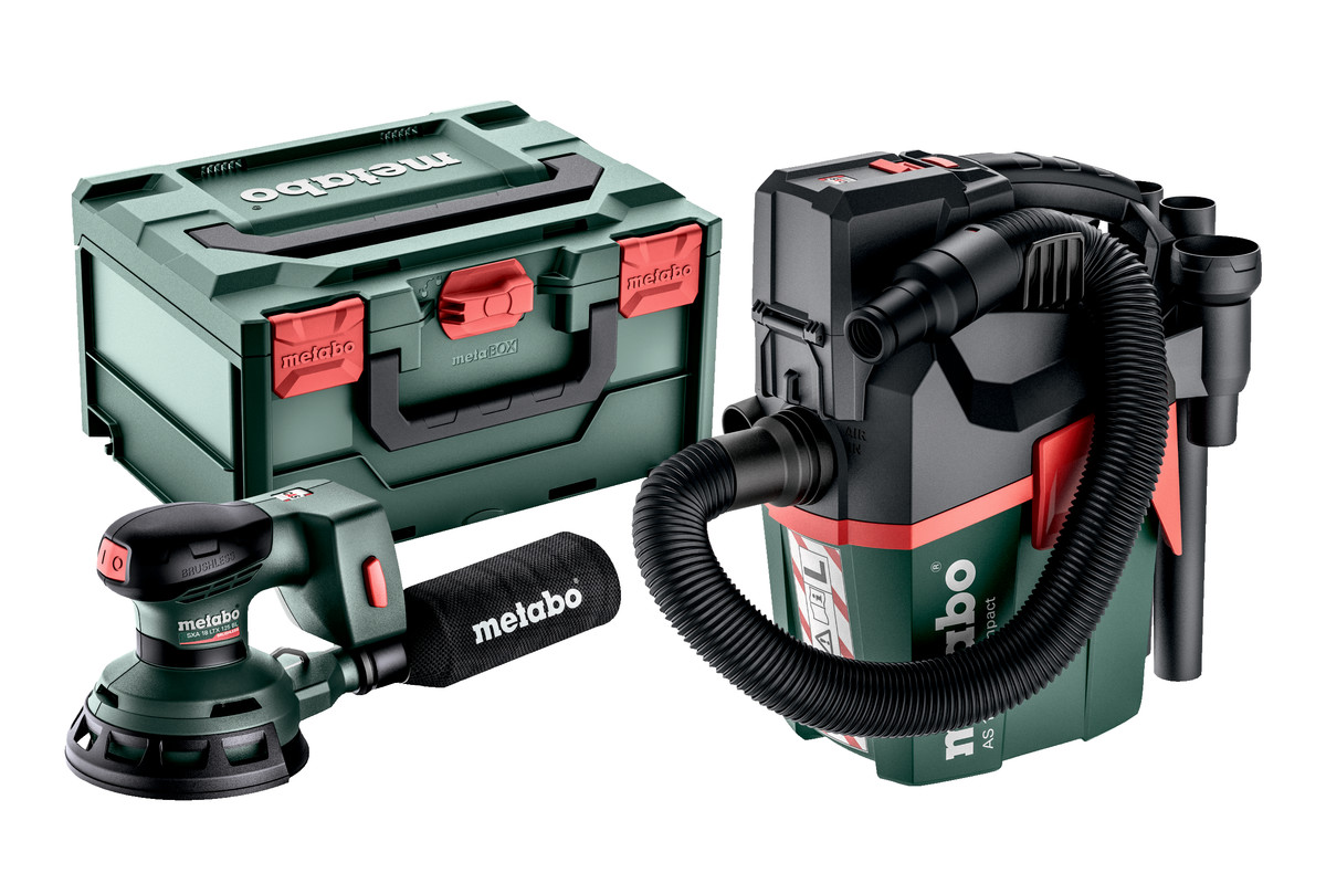 Metabo 691199000 SET - SXA 18 LTX 125 BL ponceuse sans fil + AS 18 L PC Compact ponceuse sans fil 18V excl. batteries et chargeur