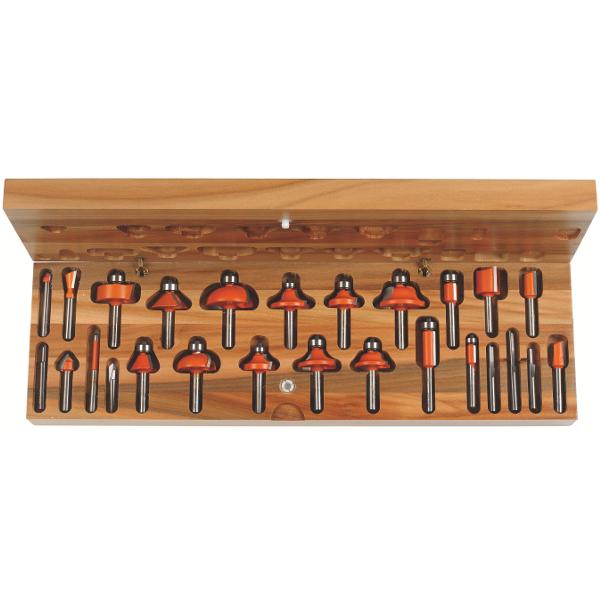 CMT 700.003.00 Jeu de 26 couteaux dans un coffret en bois 6 mm HM