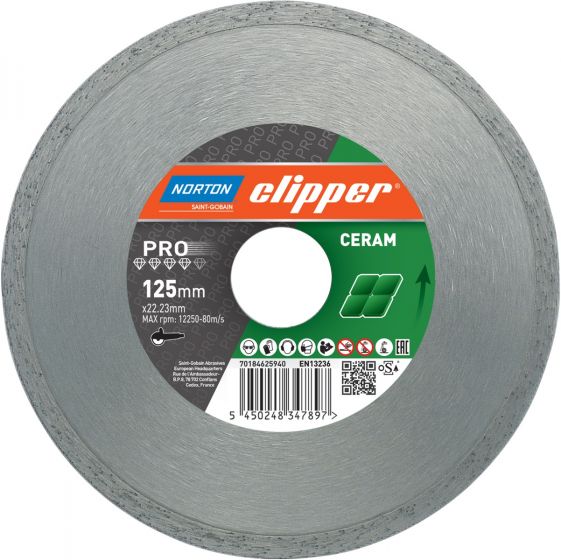 Norton Clipper 70184625944 Lame de scie diamantée Pro Ceramic 180 x 22,23 mm
