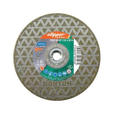 Norton Clipper 70184640591 Lame de scie diamantée Pro marmo Surf 125 x M14 mm