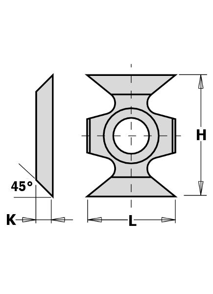 GRN Tools 790.160.00 Lame de rechange HW Profil 16 x 22 x 5 mm 10 pièces
